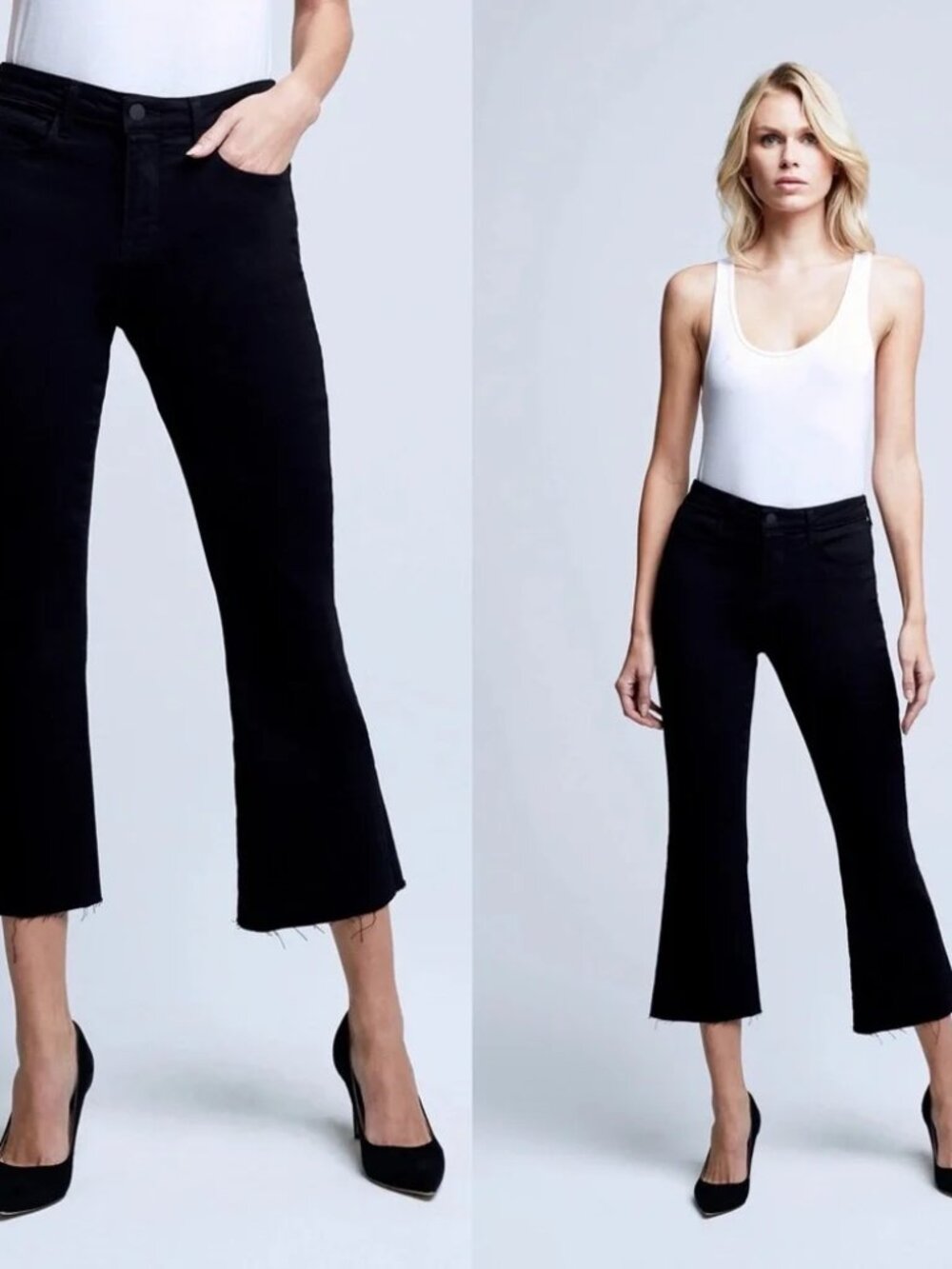 L'AGENCE kendra cropped flare Jean - black - Size 28